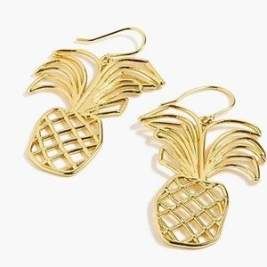 J.Crew Pineapple Earrings Burnished Gold